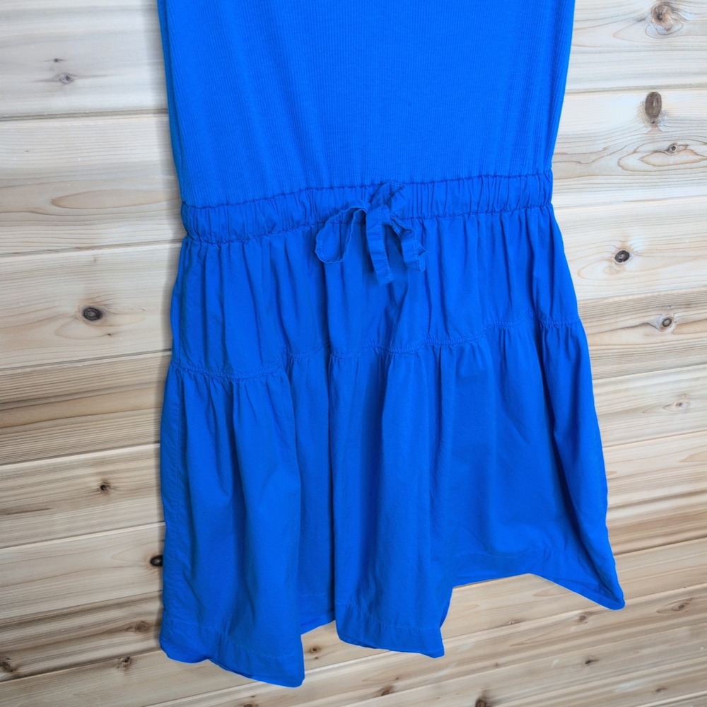 Nation LTD Royal Blue Organic Pima Cotton Tiered Mini Dress 5267RB Medium - Picture 3 of 12